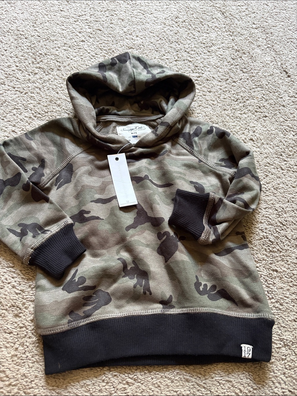 Sovereign Code Kids Camo Hoodie in Olive Green and Brown